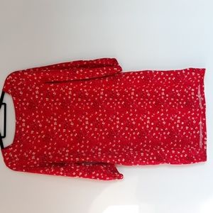 Gap Red and Yellow Floral Shift Dress. Size Small